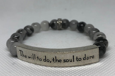 IamTra Quote Stack, The Will To Do, The Soul To Dare, Sir Walter Scott, Tourmalated Quartz