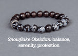 IamTra Stone Stack, Snowflake Obsidian: balance, serenity & protection
