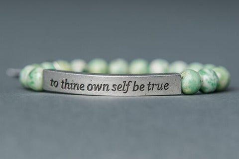 IamTra Quote Stack, To Thine Own Self Be True, Shakespeare, Qinghai Jade